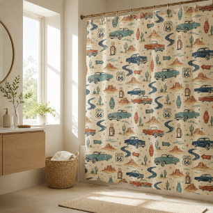 route 66 Classic Cars Desert Bathroom Wall Decor