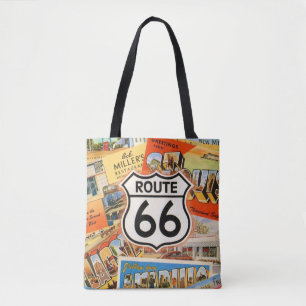  Route 66 Colourful Postcard Tote Bag