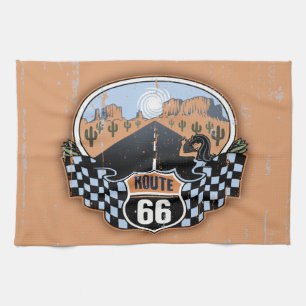 Route 66 Desert Kitchen Towel