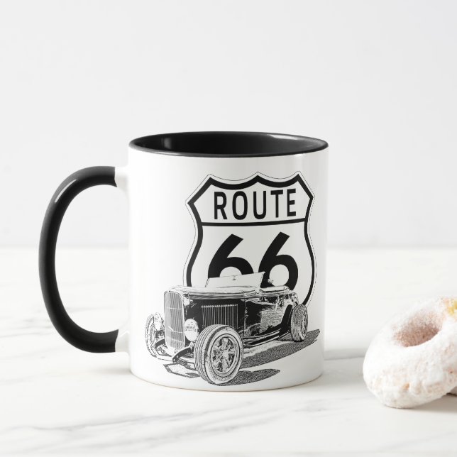 Route 66 Design Cofffee Mug (With Donut)