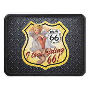 Route 66 Diamond Plate Trailer Hitch Cover