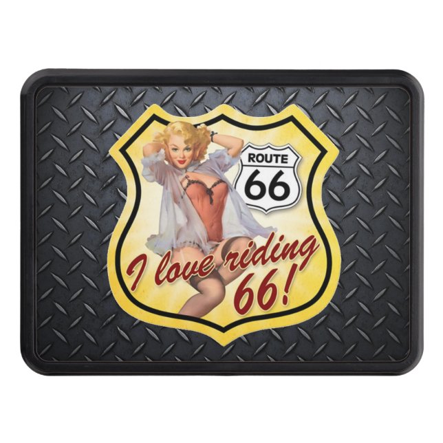 Route 66 Diamond Plate Trailer Hitch Cover (Front)