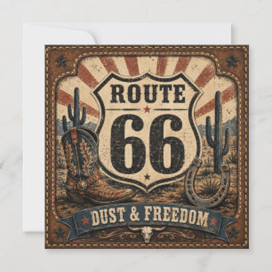 Route 66 Dust Freedom Sunburst Stationery