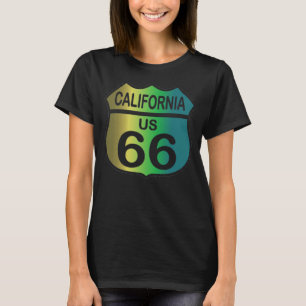 Route 66 en T-shirt tricolore californien