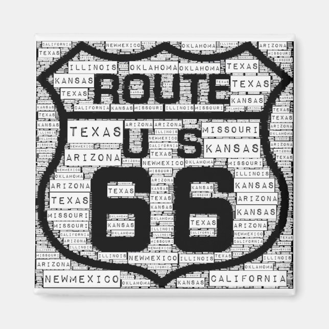 Route 66 États Magnet (Devant)