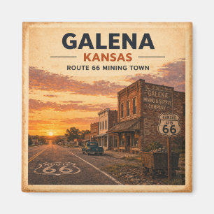 Route 66 Galena Kansas Heritage Classic Sunset Magnet