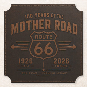 route 66 Garage Bar Centennial Shield Art Paper Coaster