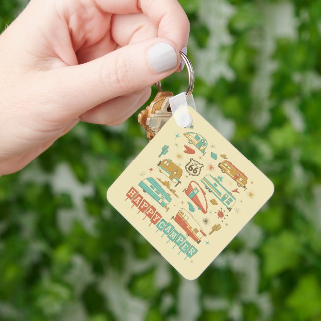 Route 66 Happy Camper Keychain (Hand)