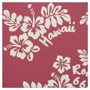 Route 66 Hawaiian Dream Vintage Red Fabric