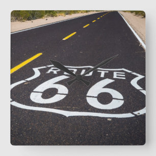 Route 66 highway marker, Arizona Square Wall Clock