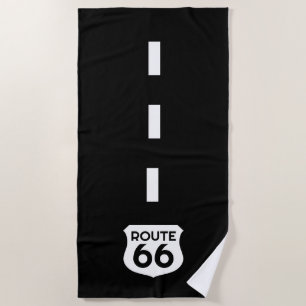 Route 66 highway sign custom funny beach towl beach towel
