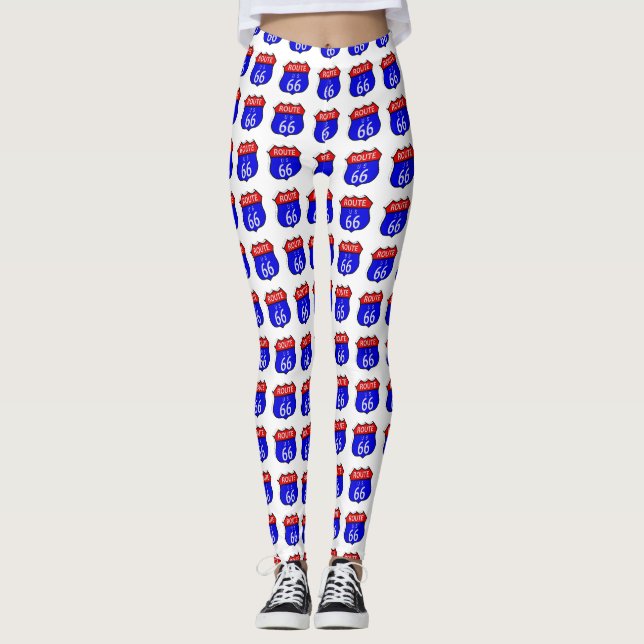 Route 66 Highway Sign Leggings (Front)