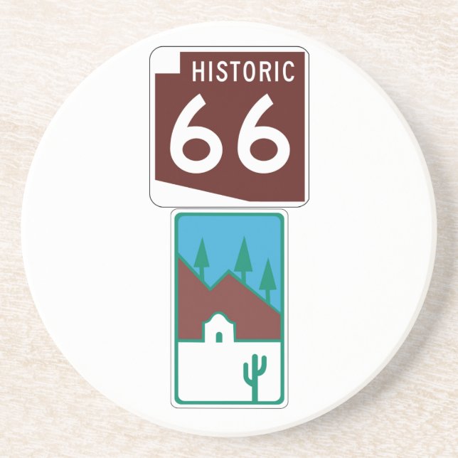 Route 66 - Historic 66 & Scenic Road Coaster (Front)
