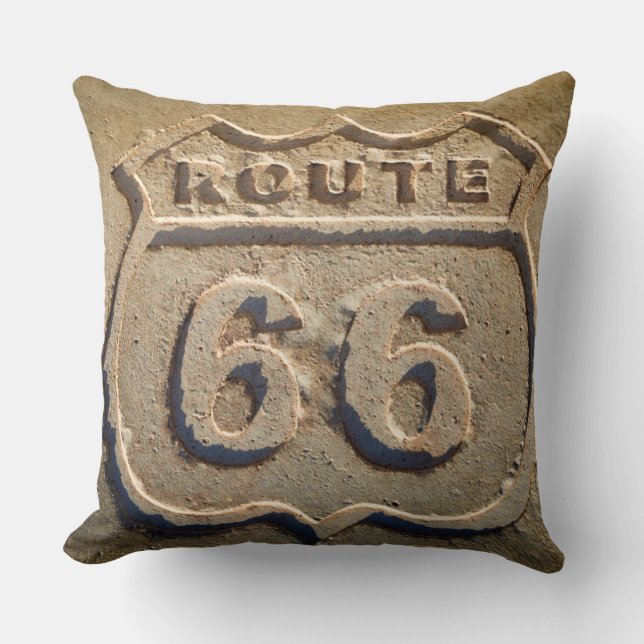 Route 66 historic sign, Arizona Throw Pillow (Front)