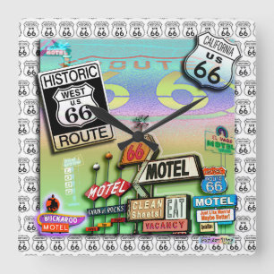 ROUTE 66 HORLOGE murale par PopArtDiva