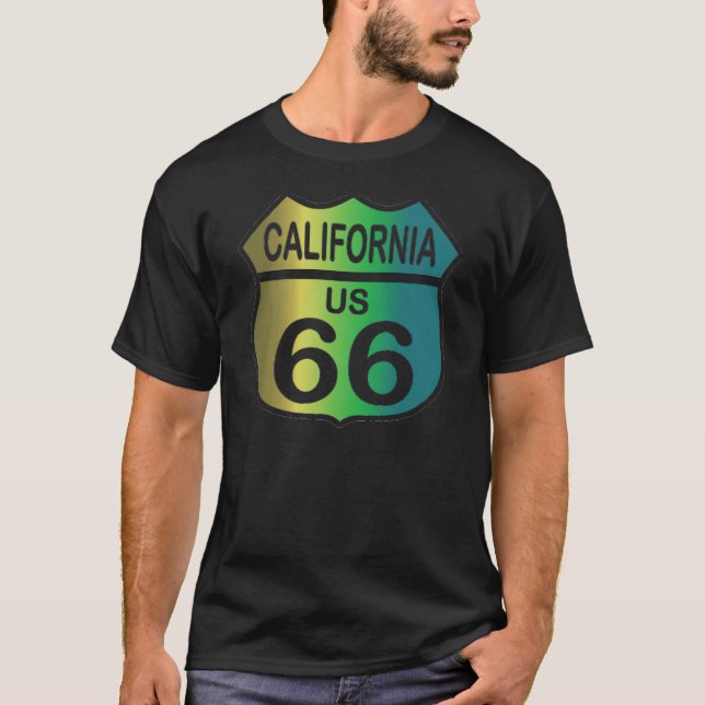 Route 66 in California tri-colour shirt (Front)