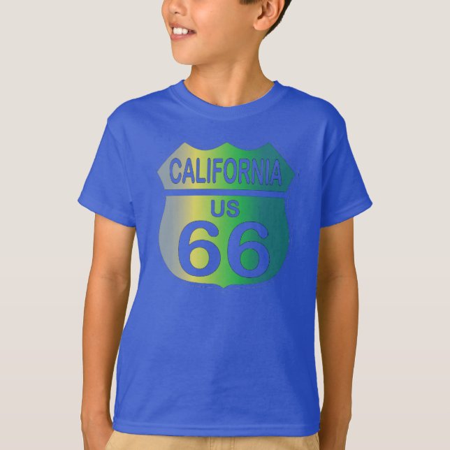 Route 66 in California tri-colour shirt (Front)
