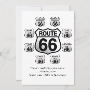 Route 66 Invitation d'anniversaire.