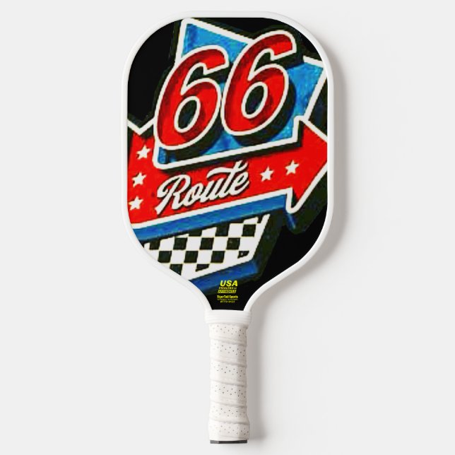 "Route 66 Kicks" Pickleball Paddle (Front)