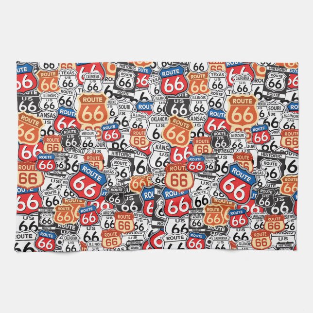 Route 66 kitchen towel (Horizontal)