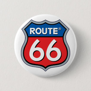 Route 66 Logo 2 Inch Round Button