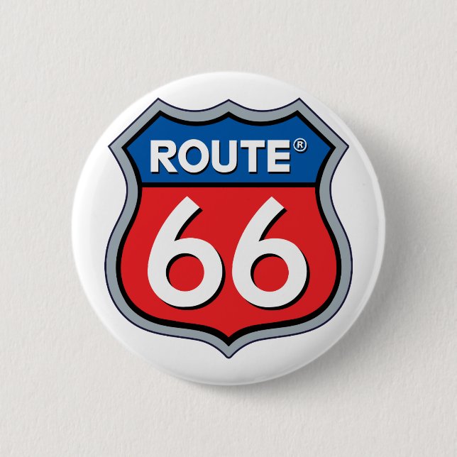 Route 66 Logo 2 Inch Round Button (Front)