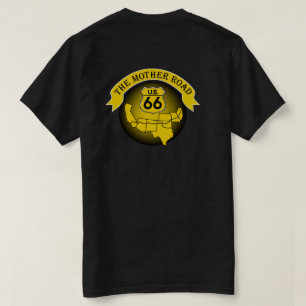 Route 66 Mère Chemin Mens T-shirt Or/Noir