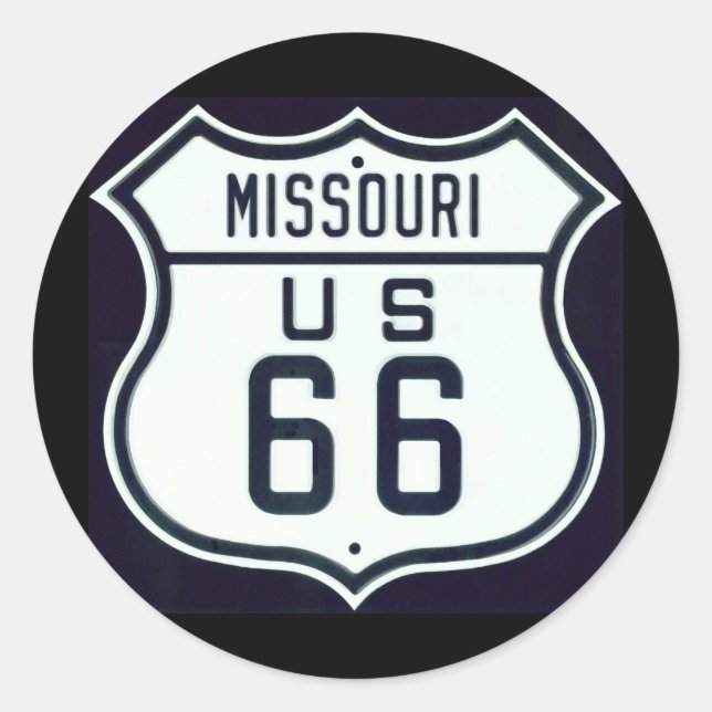 Route 66 Missouri Classic Round Sticker (Front)