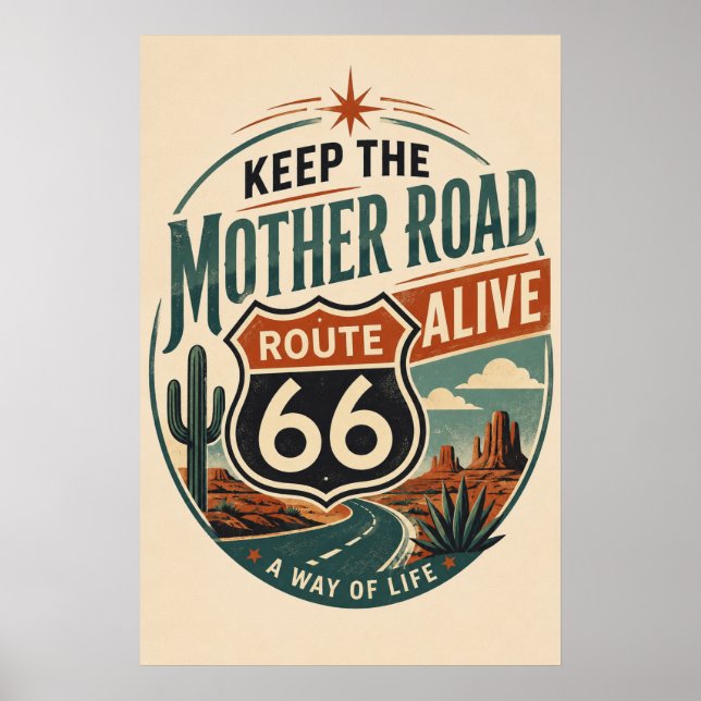 Route 66 Mother Road Alive Poster (Front)