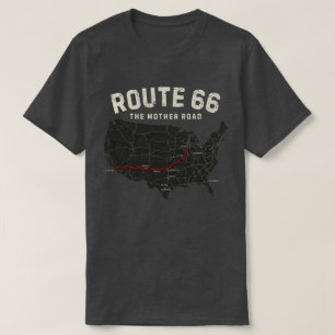 Route 66 Mother Road Map T-Shirt