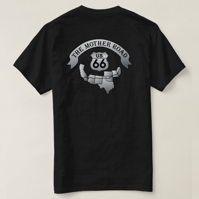 Route 66 Mother Road T-shirt mens T-shirt Black (Design Back)