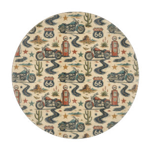 Route 66 Motorcycle Americana Kitchen Decor Cutting Board