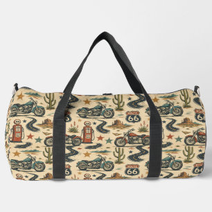 Route 66 Motorcycle Weekender Travel Americana Duffle Bag