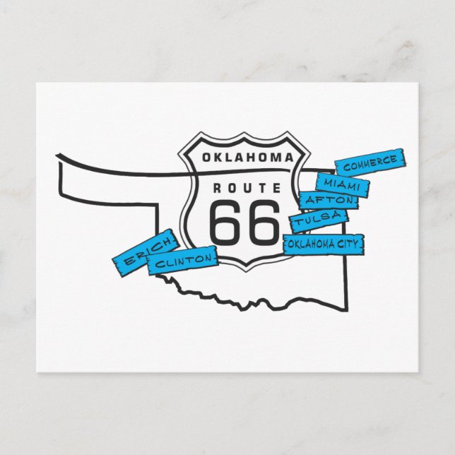 route 66 Oklahoma postcard (Front)