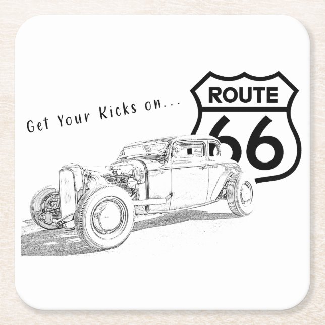 Route 66 Paper Coaster (Front)
