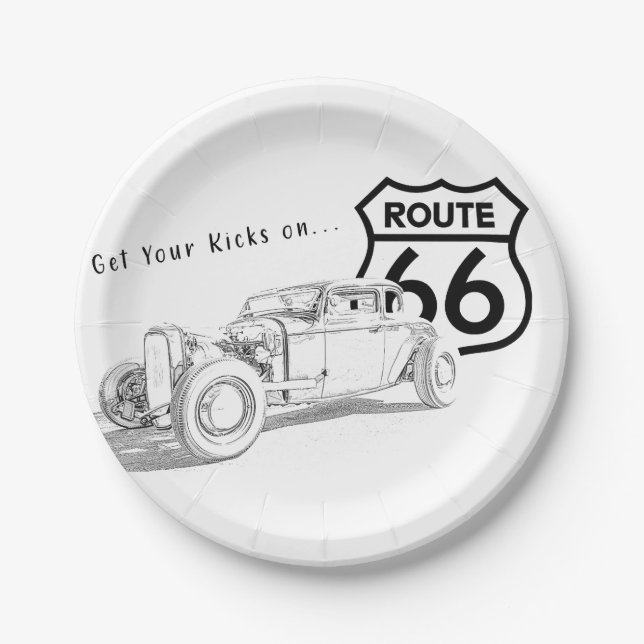 Route 66 Paper Plate (Front)