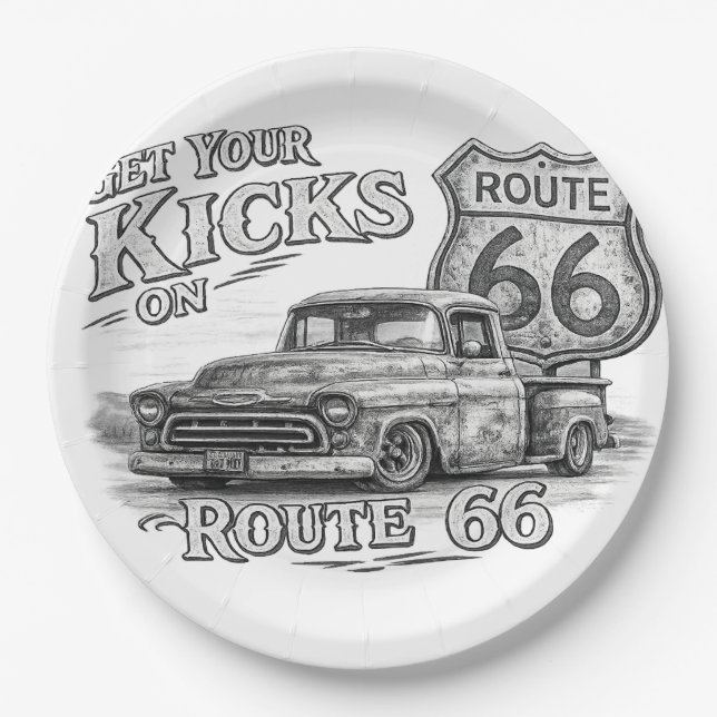 Route 66 Paper Plates (Front)