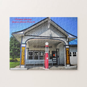 Route 66  Petrol Stations. Christmas Greetings Jigsaw Puzzle