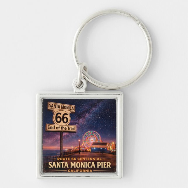 Route 66 Pier Keys Travel Keepsake Keychain (Front)