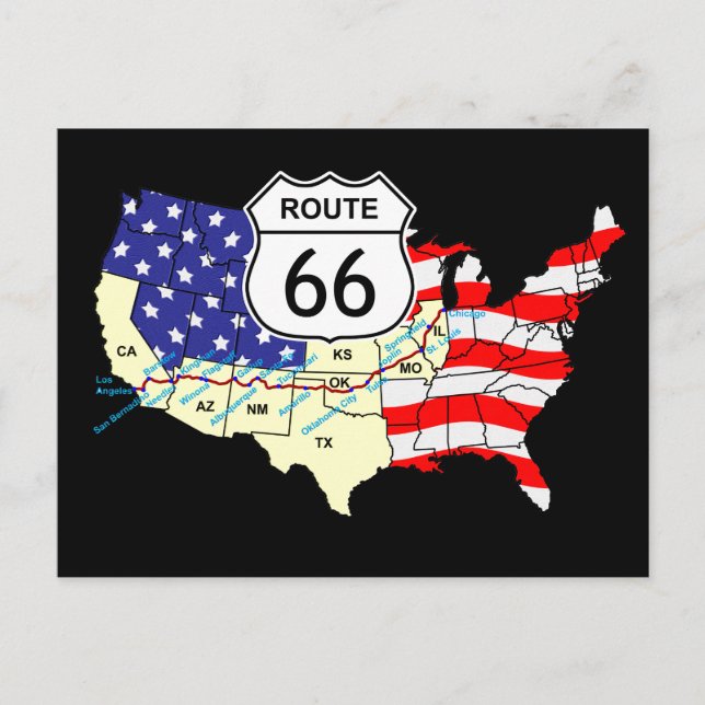 Route 66 postcard (Front)