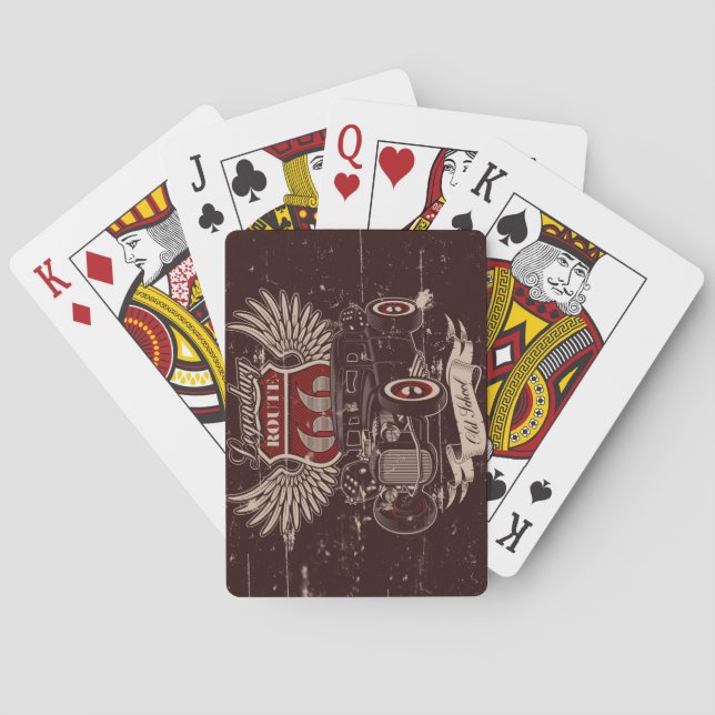 Route 66 Retro Vintage  Playing Cards (Back)