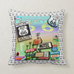 ROUTE 66 Reversible PILLOWS by PopArtDiva