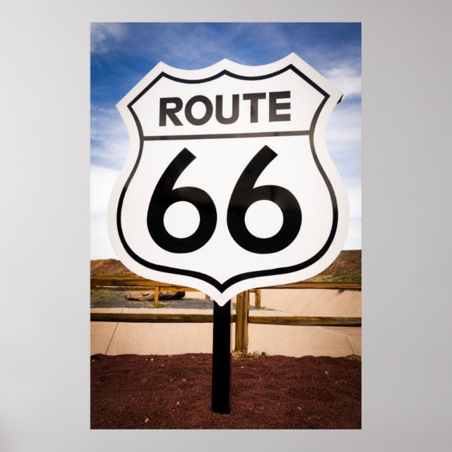 Route 66 road sign, Arizona Poster (Front)