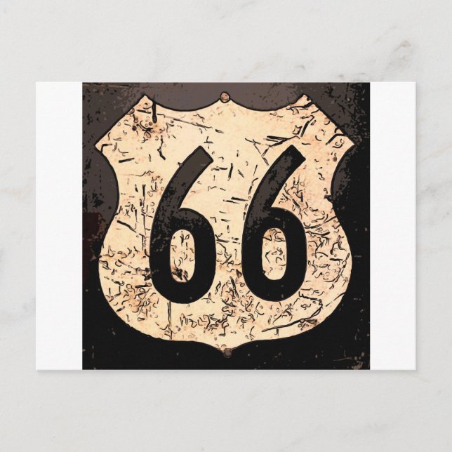 route-66-road-sign art postcard (Front)