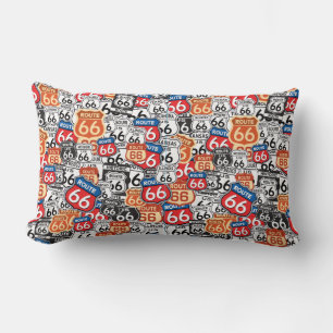 Route 66 Road Signs Lumbar Pillow