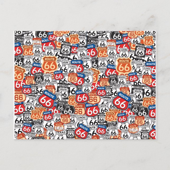 Route 66 Road Signs Postcard (Front)