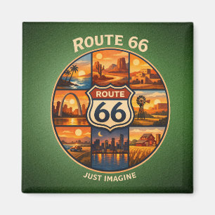 Route 66 Road Trip Collage Magnet