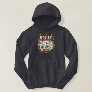 Route 66 Rusty Road Sign Hoodie