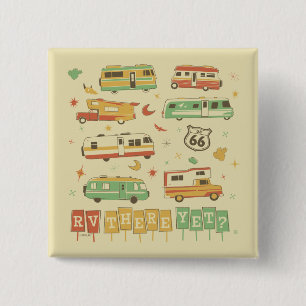 Route 66 RV There Yet 2 Inch Square Button