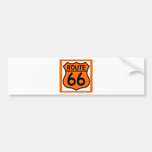route 66 safety orange Customize this! Bumper Sticker (Front)